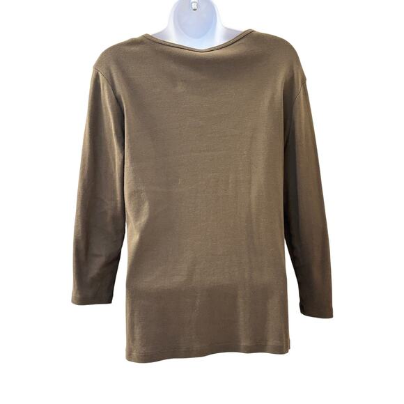 Vintage Happy Holidays 3/4 Sleeve Cotton top with Sequins (XL) - Picture 2 of 5